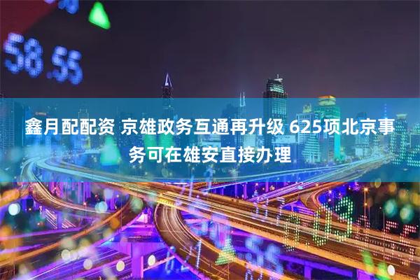 鑫月配配资 京雄政务互通再升级 625项北京事务可在雄安直接办理